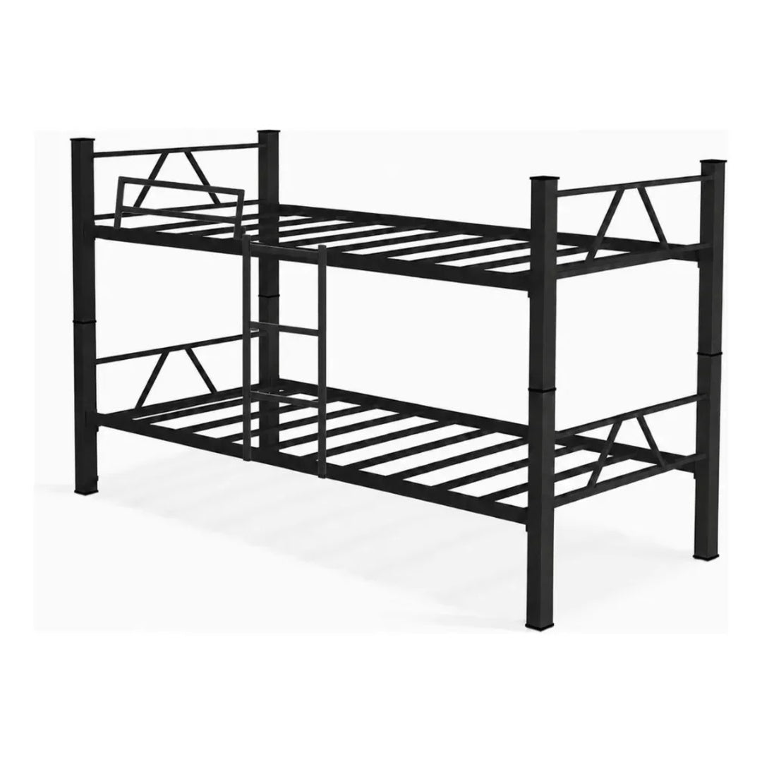 Cama Beliche Solteiro Melora Home Aço Reforçado Tubular Cor Preto Beliche Rubi