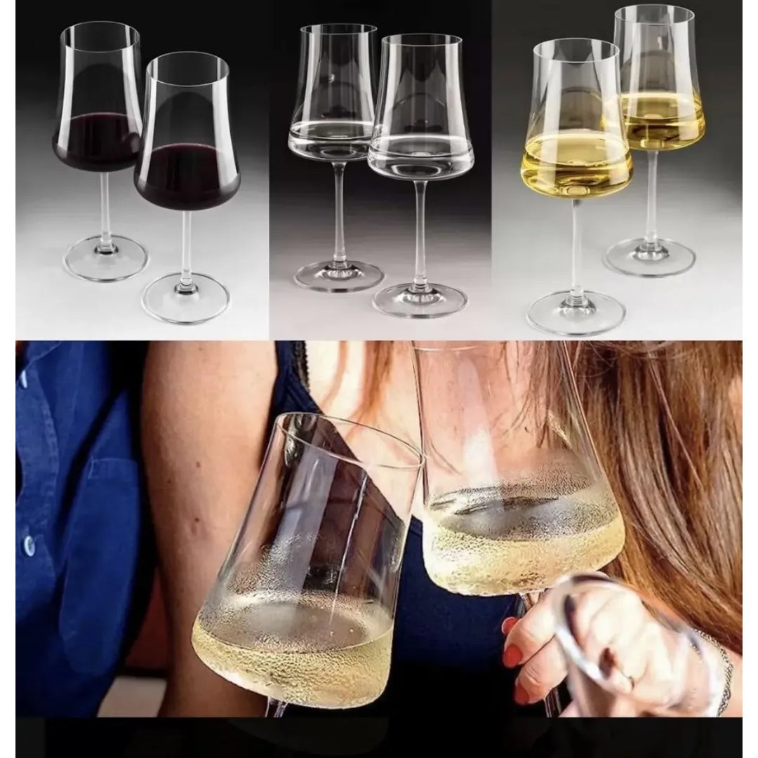 Jogo 6 Taças De Vinho Cristal Melora Home 360ml Designer Elegante