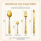 Kit Faqueiro Jogo De Talheres 24 Peças Luxo Maleta Gourmet