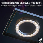 Kit Aquário Betta 31x20x21cm 13l C/ Bomba De Ar+led+itens
