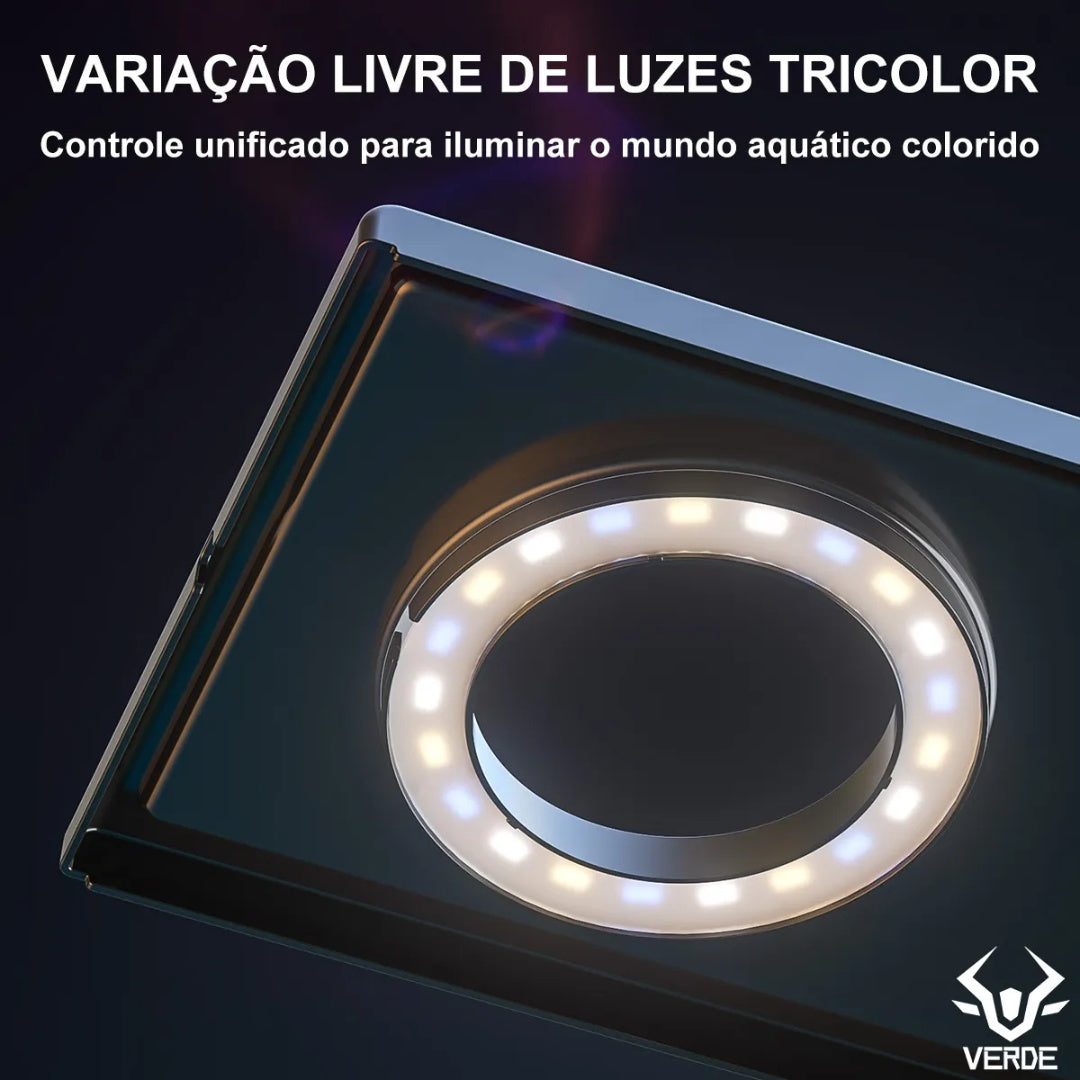 Kit Aquário Betta 31x20x21cm 13l C/ Bomba De Ar+led+itens