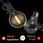 Varal De Luzes Led 30m Com 50 Lâmpada Externo Cordão Festão