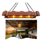 Luminária Pendente Caibro Melora Home Grande Retangular 3 Lâmpadas – Estilo Rústico e Sofisticação