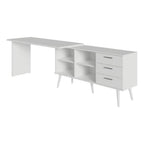 Escrivaninha Mesa De Estudos Canto 3 Gavetas Lisboa Melora Home B Cor Branco
