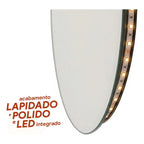 Espelho Redondo 60cm Led Quente Lapidado E Polido 3mm + Suporte E Kit Instalação, Fonte Bivolt Caixa Reforçada Mf930 Mega Forte Iluminação