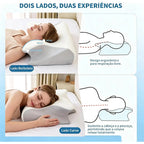 Travesseiro Cervical Ortopedico Magnetico Wing Pillow Comfort Anti Apneia Ronco Ortopedico Infravermelho Apneia Travesseiro Removível Lavávelcinza Alivio Dores No Pescoço Ombros E Coluna