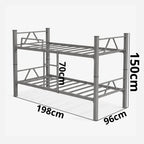 Cama Beliche Solteiro Melora Home Aço Reforçado Tubular Cor Preto Beliche Rubi