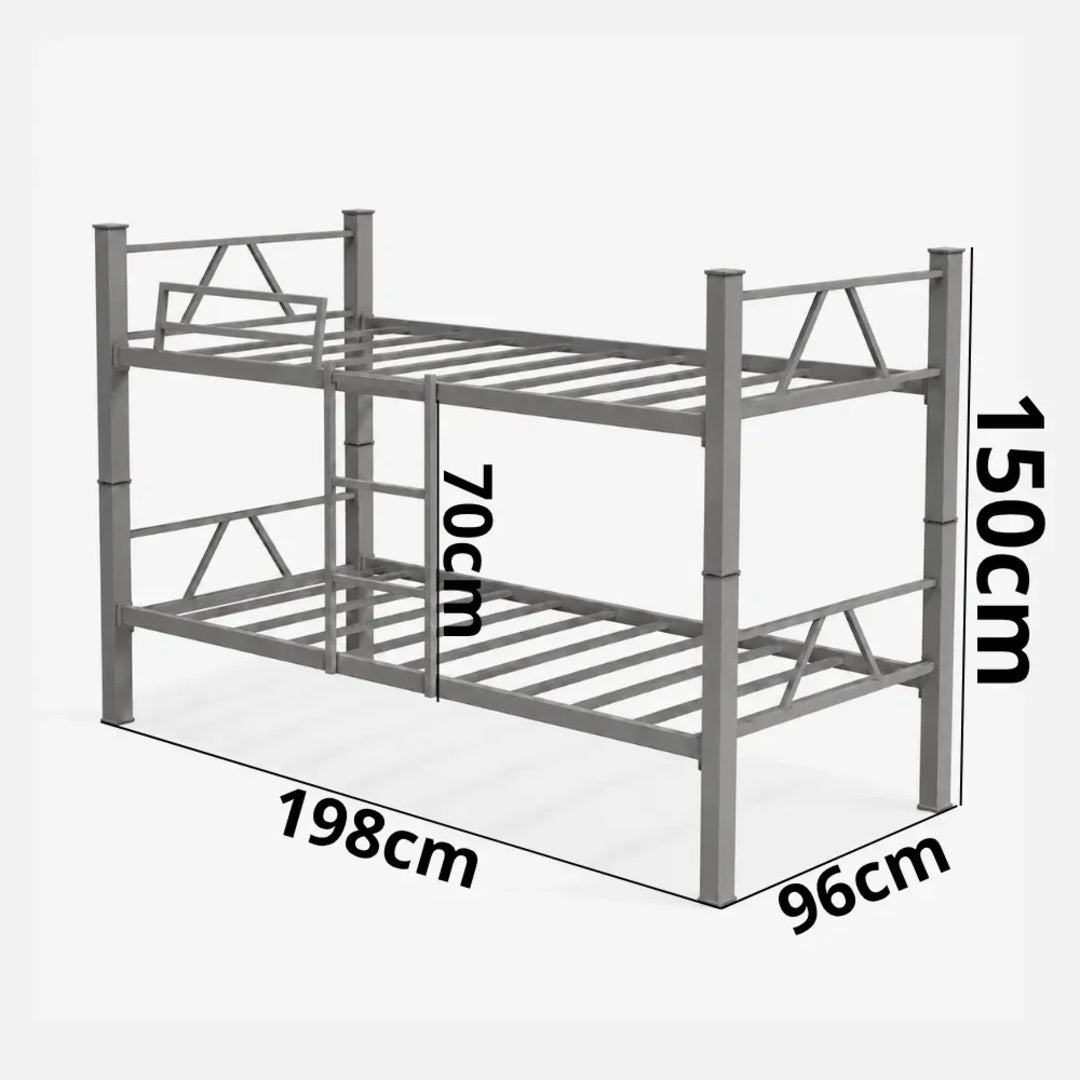 Cama Beliche Solteiro Melora Home Aço Reforçado Tubular Cor Preto Beliche Rubi