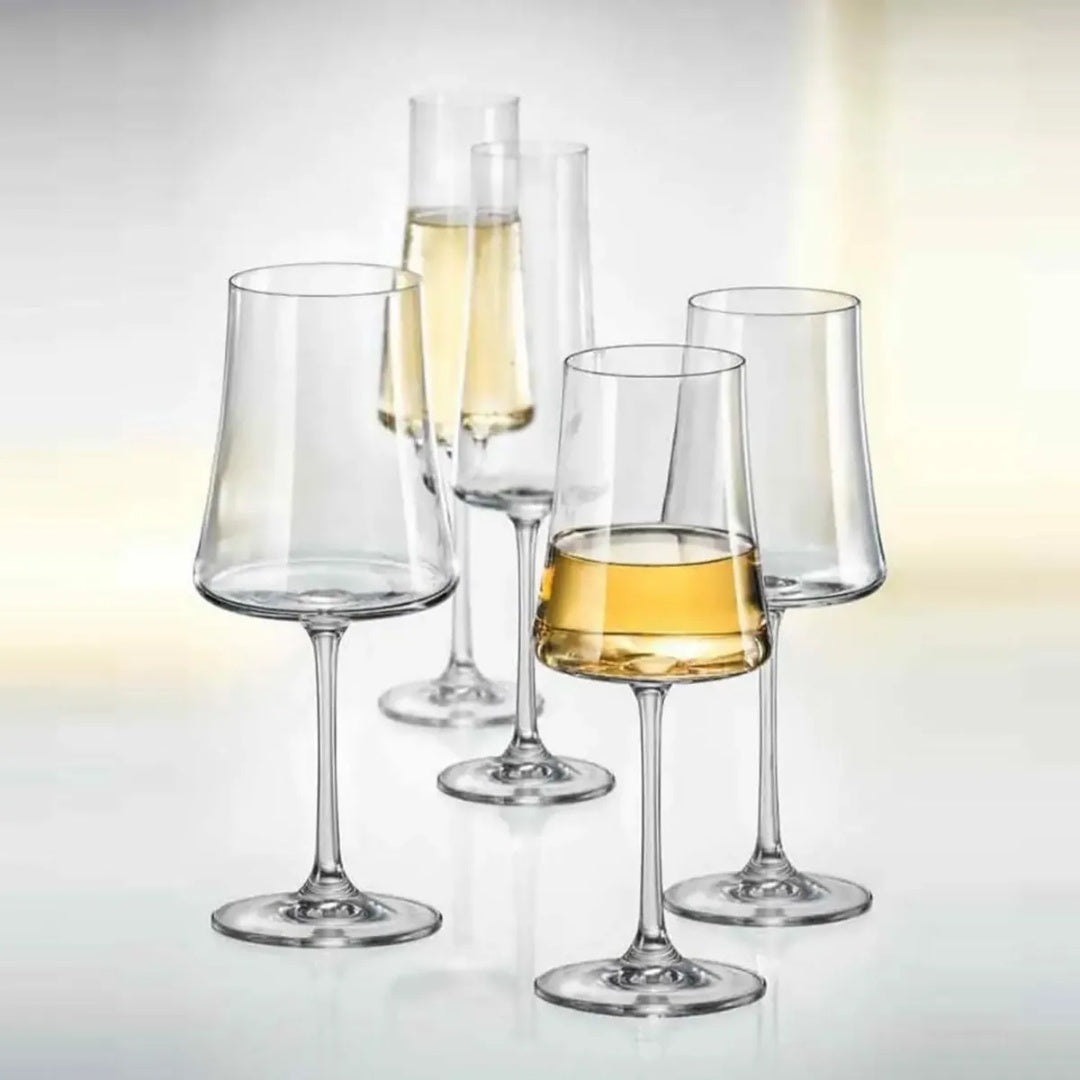 Jogo 6 Taças De Vinho Cristal Melora Home 360ml Designer Elegante