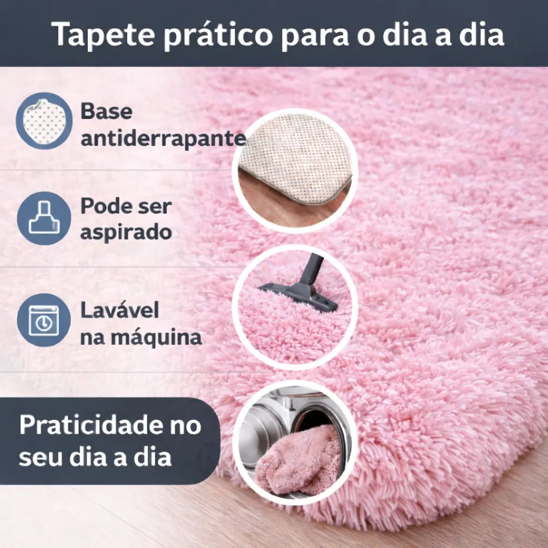 Tapete Grande 3,00x2,00 Peludo Felpudo Sala E Quarto Luxo Melora Home
