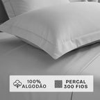 Jogo de Cama Casal Percal 300 Fios – 100% Algodão | Melora Home