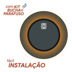 Espelho Redondo 60cm Led Quente Lapidado E Polido 3mm + Suporte E Kit Instalação, Fonte Bivolt Caixa Reforçada Mf930 Mega Forte Iluminação