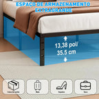 Estrutura De Cama Metal Casal C/espaço De Armazenamen 400kg
