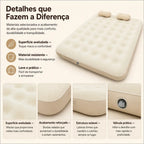 Colchão Inflável Queen Para Camping Super Resistente 300kg