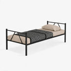 Cama Beliche Solteiro Melora Home Aço Reforçado Tubular Cor Preto Beliche Rubi