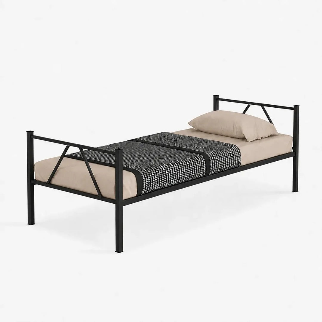 Cama Beliche Solteiro Melora Home Aço Reforçado Tubular Cor Preto Beliche Rubi