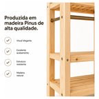 Estante Prateleira Madeira Quarto Closet Pinus Melora Home