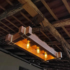 Luminária Pendente Caibro Melora Home Grande Retangular 3 Lâmpadas – Estilo Rústico e Sofisticação