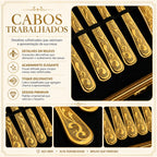 Kit Faqueiro Jogo De Talheres 24 Peças Luxo Maleta Gourmet