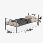Cama Beliche Solteiro Melora Home Aço Reforçado Tubular Cor Preto Beliche Rubi