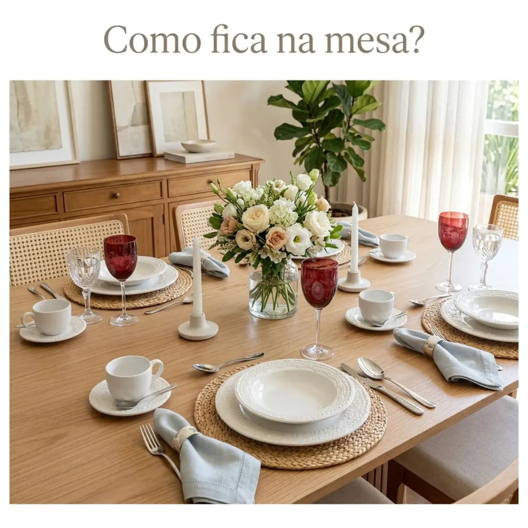 Kit 6 Pratos Jantar Raso Madeleine 2ª Melora Home