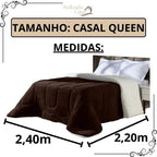 Edredom Casal Queen Manta Pele Lã Carneiro Grosso Quentinho