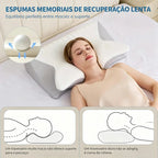 Travesseiro Cervical Ortopedico Magnetico Wing Pillow Comfort Anti Apneia Ronco Ortopedico Infravermelho Apneia Travesseiro Removível Lavávelcinza Alivio Dores No Pescoço Ombros E Coluna