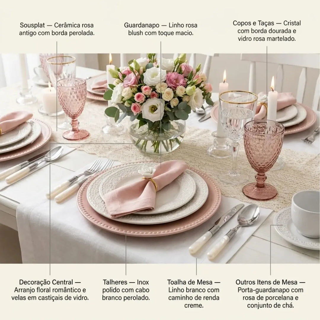 Kit 6 Pratos Jantar Raso Madeleine 2ª Melora Home