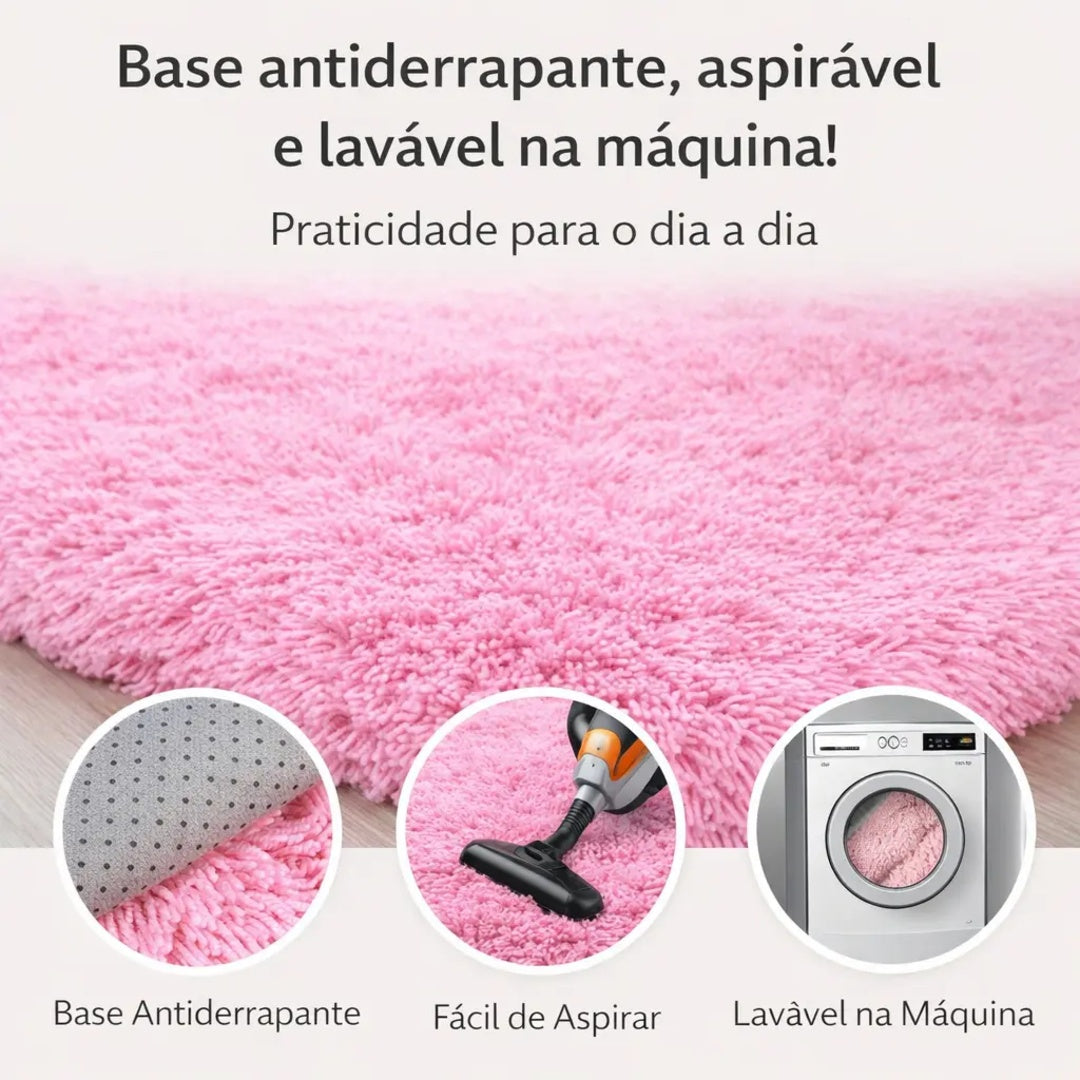Tapete Grande 3,00x2,00 Peludo Felpudo Sala E Quarto Luxo Melora Home