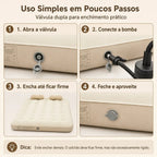 Colchão Inflável Queen Para Camping Super Resistente 300kg