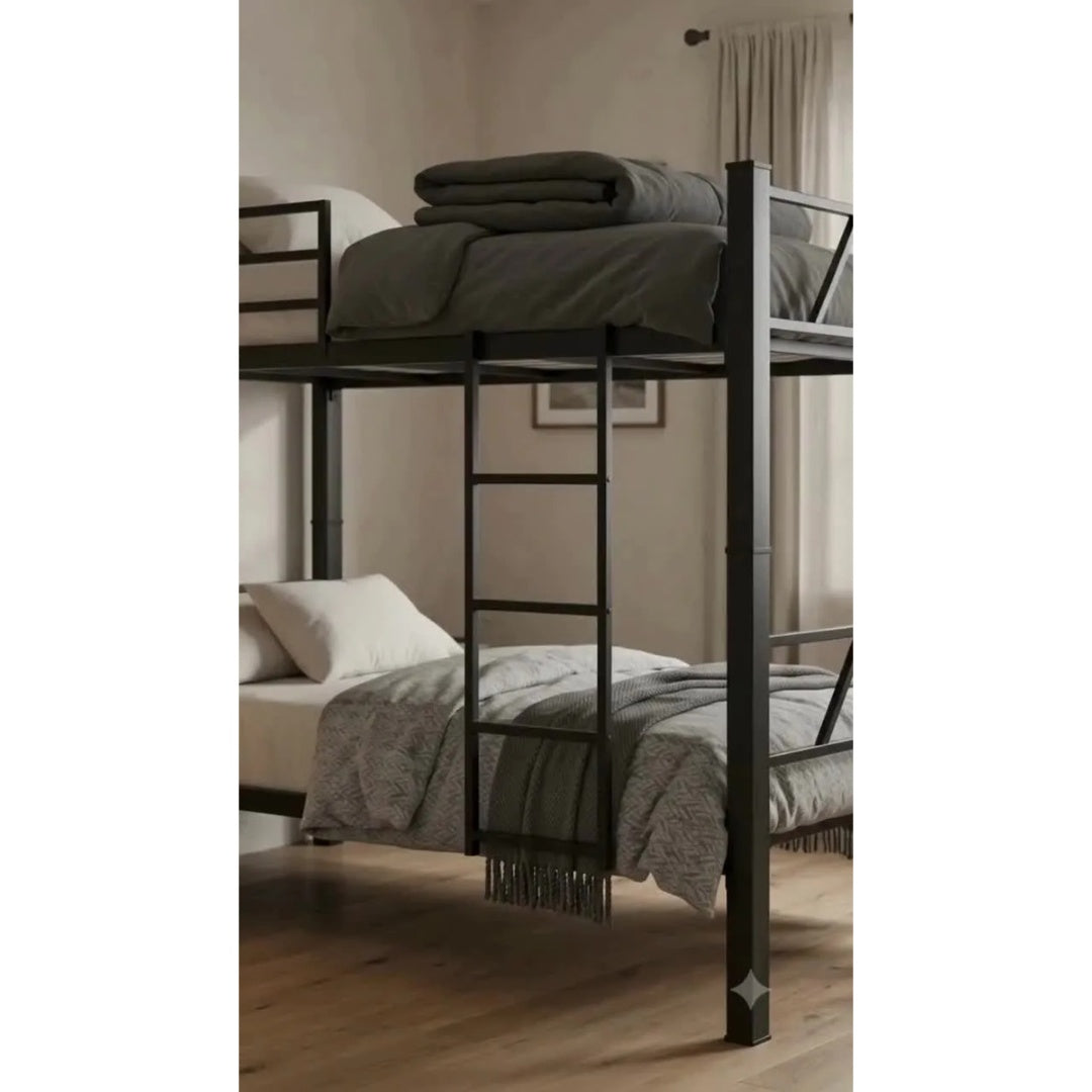 Cama Beliche Solteiro Melora Home Aço Reforçado Tubular Cor Preto Beliche Rubi