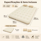 Colchão Inflável Queen Para Camping Super Resistente 300kg