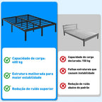 Estrutura De Cama Metal Casal C/espaço De Armazenamen 400kg