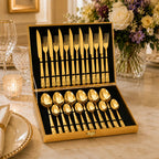 Kit Faqueiro Jogo De Talheres 24 Peças Luxo Maleta Gourmet