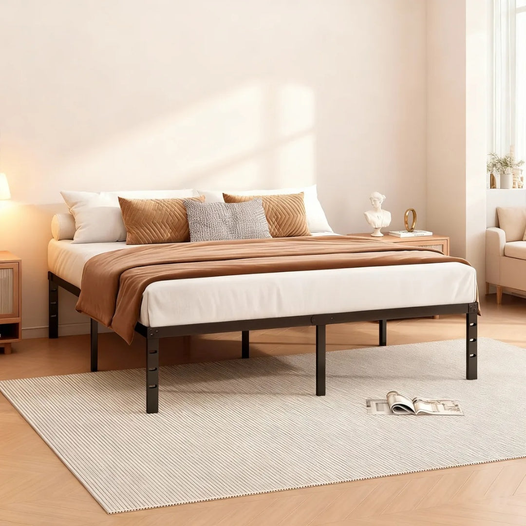 Estrutura De Cama Metal Casal C/espaço De Armazenamen 400kg