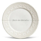 Kit 6 Pratos Jantar Raso Madeleine 2ª Melora Home