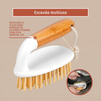 Kit De Limpeza Multiuso 8 em 1 Bambu Melora Home Escovas Rodo Pá
