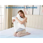 Travesseiro Cervical Ortopedico Magnetico Wing Pillow Comfort Anti Apneia Ronco Ortopedico Infravermelho Apneia Travesseiro Removível Lavávelcinza Alivio Dores No Pescoço Ombros E Coluna