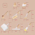 Kit De Limpeza Multiuso 8 em 1 Bambu Melora Home Escovas Rodo Pá