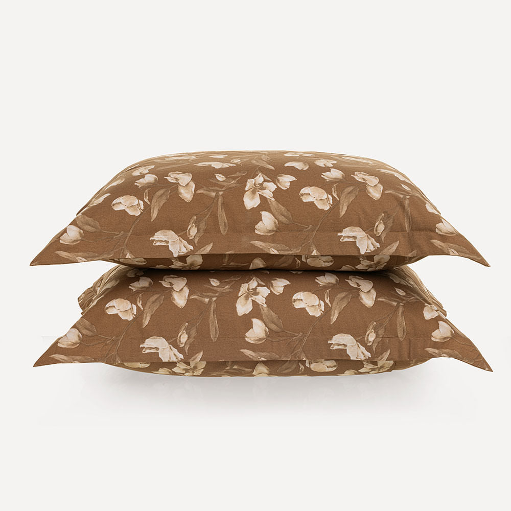 Kit 2 Fronhas 50x70 cm 200 Fios – Maciez, Conforto e Estampa Floral