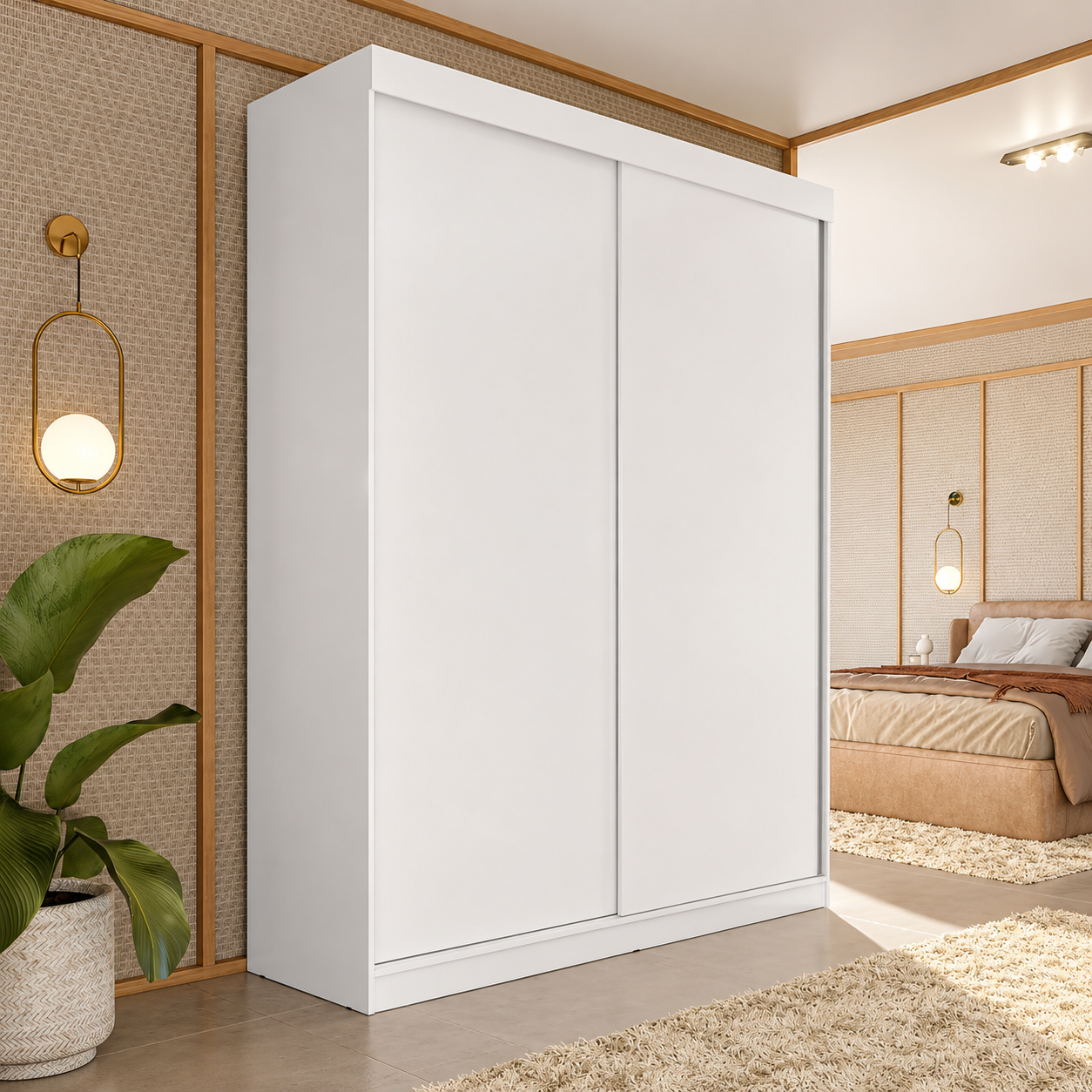 Guarda Roupa Solteiro 2 Portas De Correr 2 Gavetas Jb Cor Branco