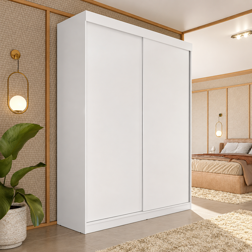 Guarda Roupa Solteiro 2 Portas De Correr 2 Gavetas Jb Cor Branco