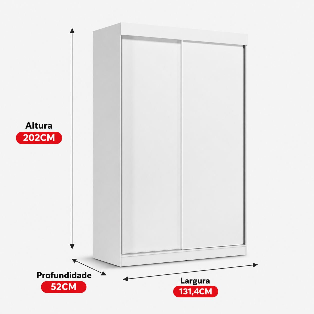 Guarda Roupa Solteiro 2 Portas De Correr 2 Gavetas Jb Cor Branco