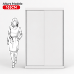 Guarda Roupa Solteiro 2 Portas De Correr 2 Gavetas Jb Cor Branco
