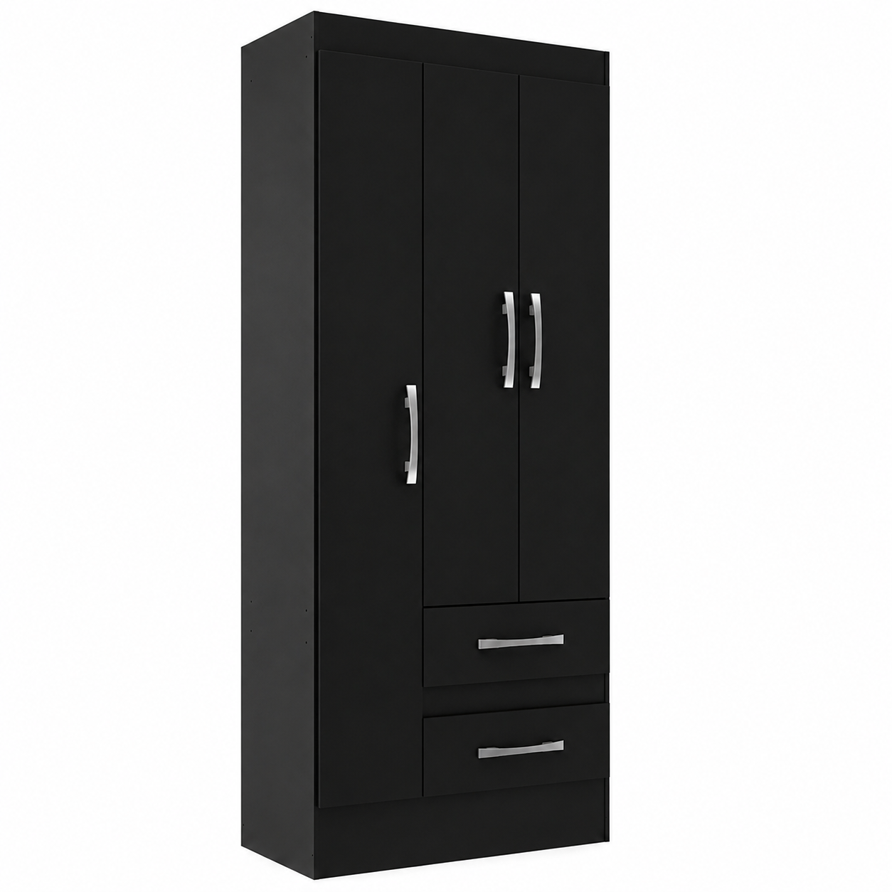 Guarda-Roupa Solteiro Nobre 3 Portas e 2 Gavetas – Branco