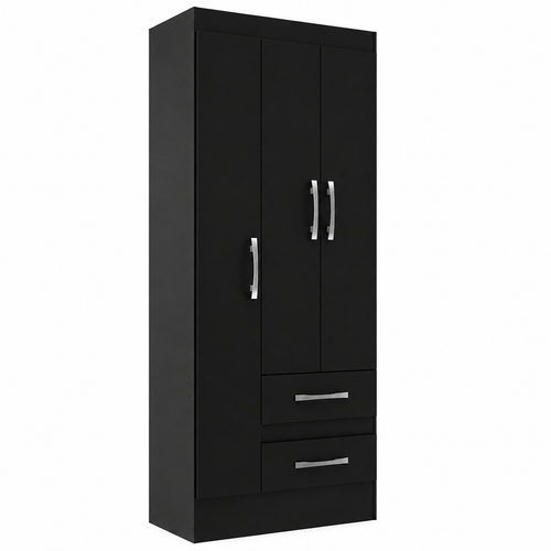 Guarda-Roupa Solteiro Nobre 3 Portas e 2 Gavetas – Branco