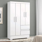 Guarda Roupas Solteiro 3 Portas 2 Gavetas Coimbra Cor Atacama Grafite