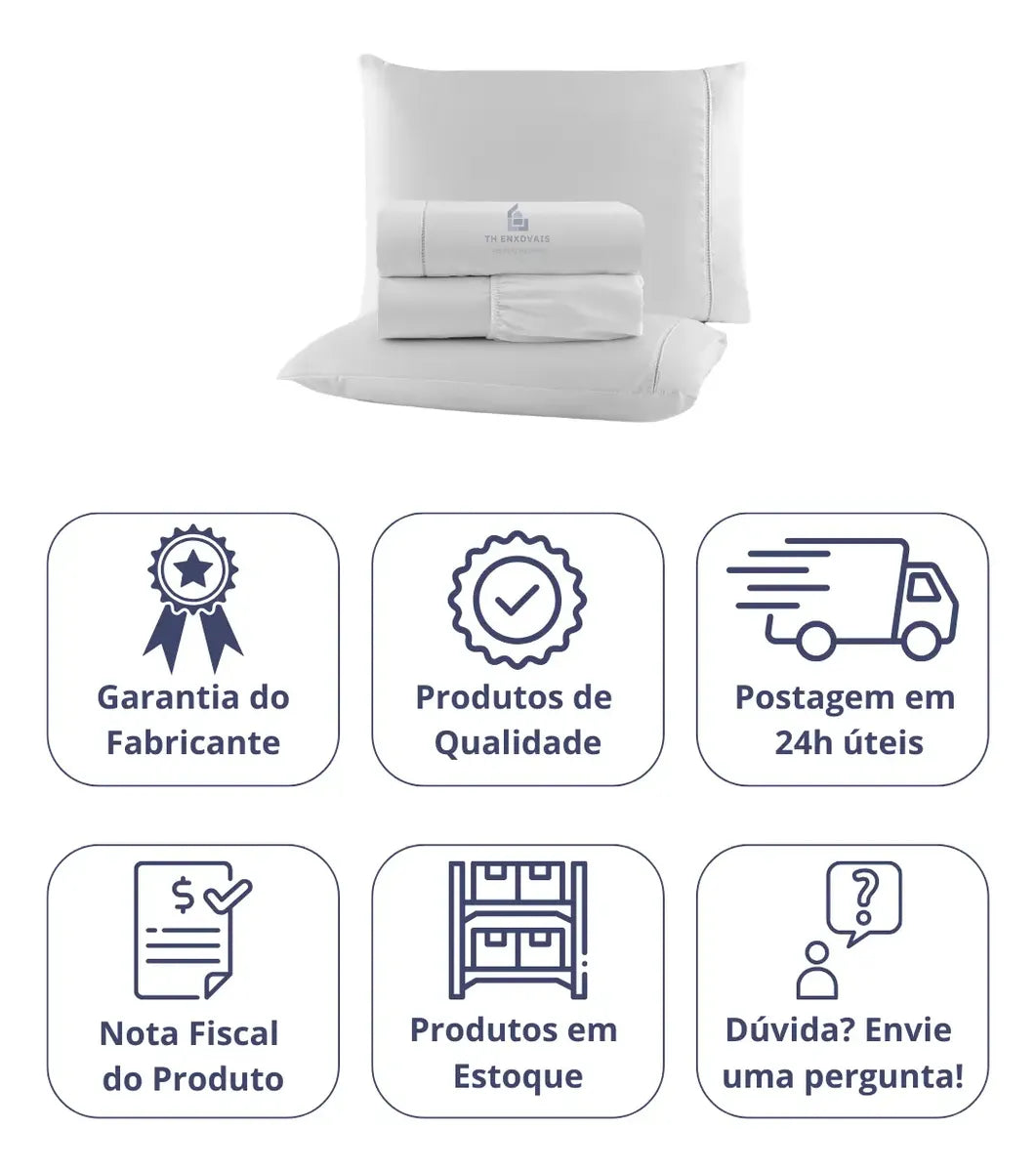 Jogo De Lençol Casal 4 Peças Percal 400 Fios Ponto Palito