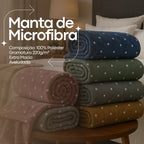Cobertor Queen Veludo Manta Cerejas Microfibra Toque Macio