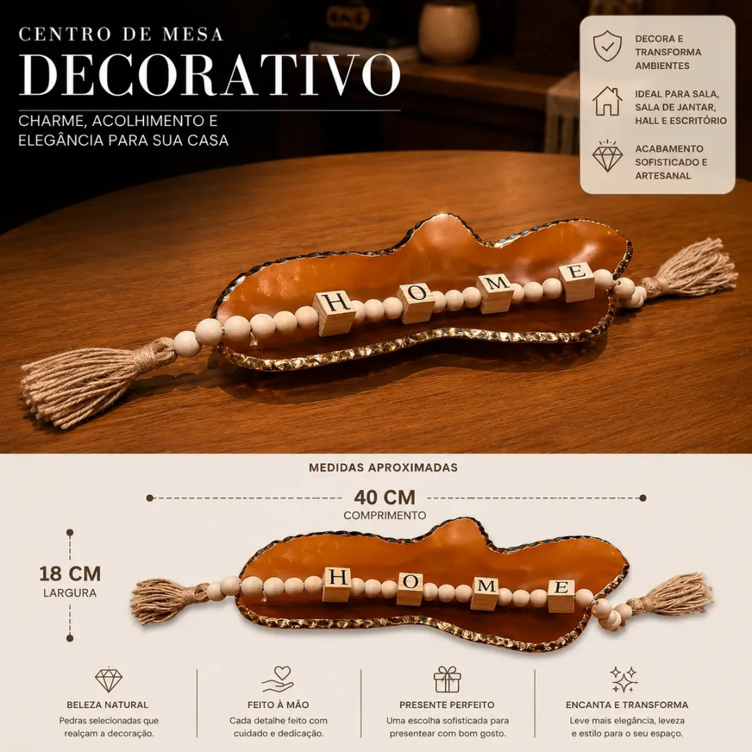 Centro De Mesa Melora Home Fosco Tipo Murano Ameba Decorativo Luxo